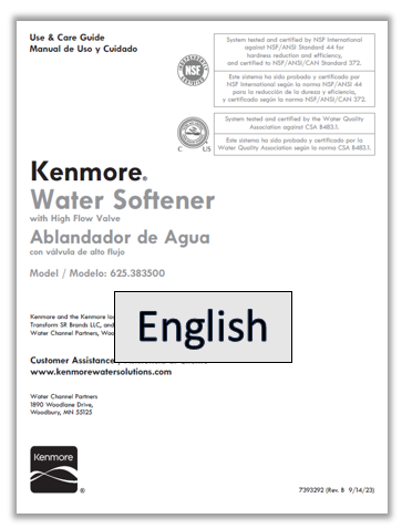 Kenmore 350 Softener Manual – Kenmore